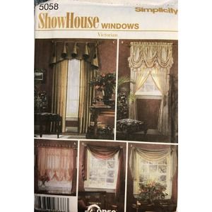 Simplicity Curtain Drapes Can Tops Panels Swag Sewing Pattern UNCUT Draped Swags